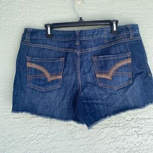 INC Beach Women's Denim Cut-Off Shorts Size 16 Blue Raw Hem Casual